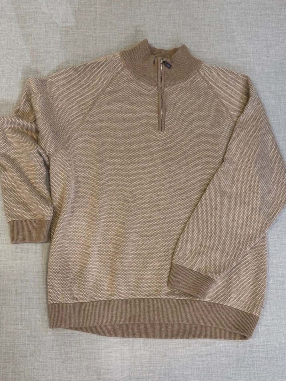 Tahari Mock Neck Quarter-Zip Pullover Sweater XL